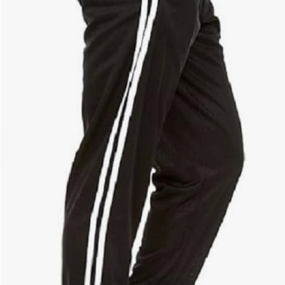 2 PC Mens Jogger’s Black and Black with White Stripes